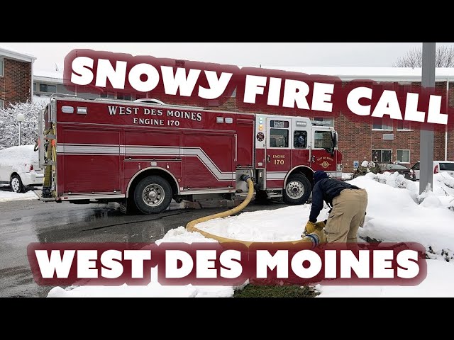 Snowy Fire Response - West Des Moines, Iowa