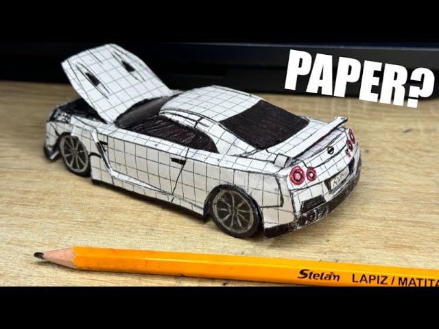 How to Make a Paper Nissan GTR 35 - Tutorial