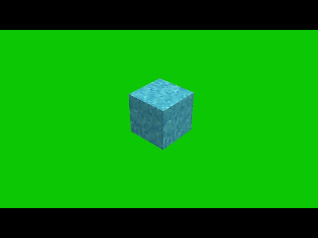 Minecraft Light Blue Concrete Powder Item Drop Animation Green Screen 4K | Free to use !