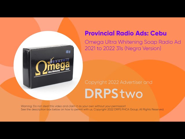 Omega Ultra Whitening Soap Radio Ad 2021-2022 31s (Negra Version)