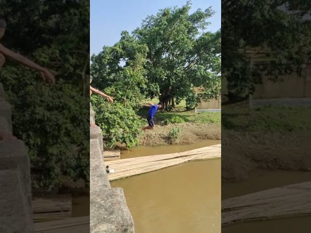 Amazing Jumping Children. Harimura Bridge Goalpara Outstanding Place