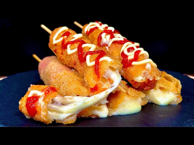 I learned From a Korean Friend This Recipe - Mozzarella Cheese Corn Dog Recipe [Korean Street Food]