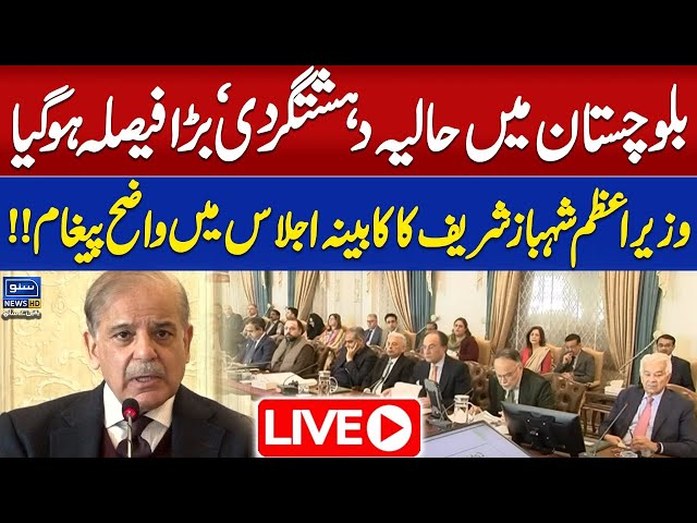 LIVE | PM Shehbaz Sharif Important Speech At The Federal Cabinet Meeting | Suno News HD