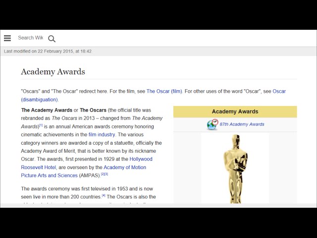 The Academy Awards (The Oscars) - Wikipedia