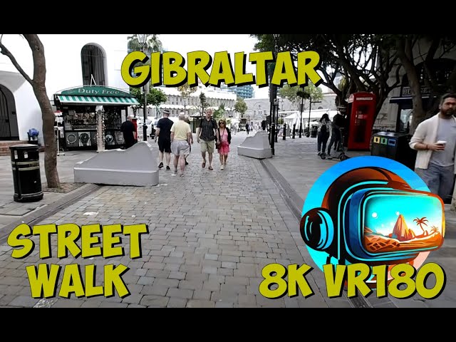 19 Gibraltar Duty Free and Red Phone Boxes Join me as I walk through the city 8K 4K VR180 3D Travel