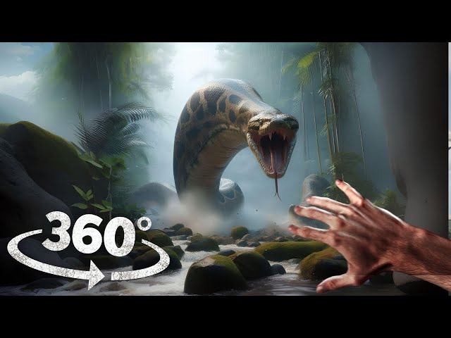 360° Titanoboa Snake Chase on Snake Island VR 360 Video 4K Ultra HD