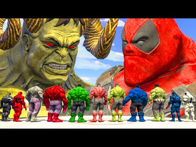 World War Hulk | Blue Hulk & Hulk Lucifer & Red Hulk vs Team Venom - What If Battle Superheroes