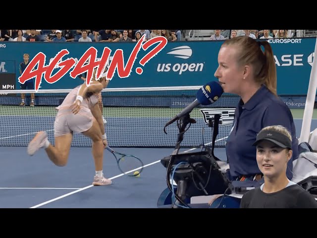 Is This Umpire Dumb, or Does She Not Understand the Rules? Another Double Bounce Fail #usopen2024