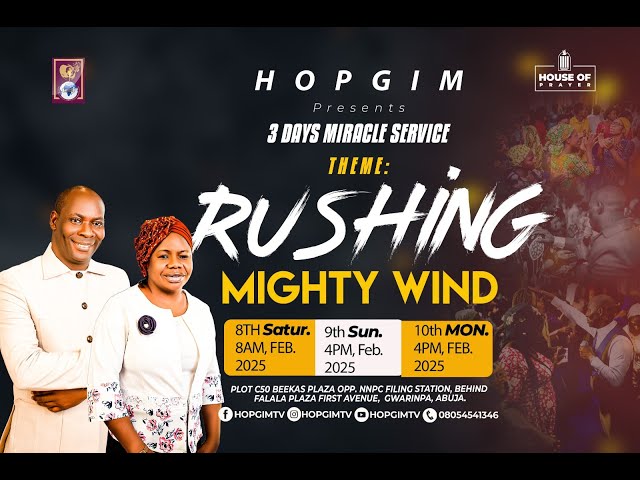 HOPGIM || 3Days Miracle Service || Pastor John Okolo|| 8thFEB 2025 || Day 1