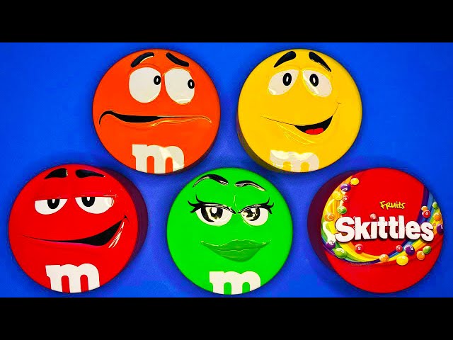 Satisfying Video | MEGA Unpacking Mystery Skittles and M&M'S Tins with Delicious Vibrant Candy ASMR