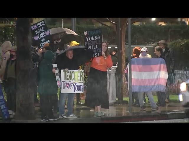 Protesters rally outside CHLA after it pauses gender-affirming care for new transgender patients