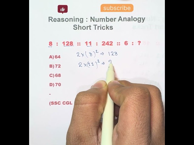 Q46:SSC CGL Analogy Question || 🤔😱| Reasoning 🔥| #ssc #ytshorts #shorts #short #shortvideo