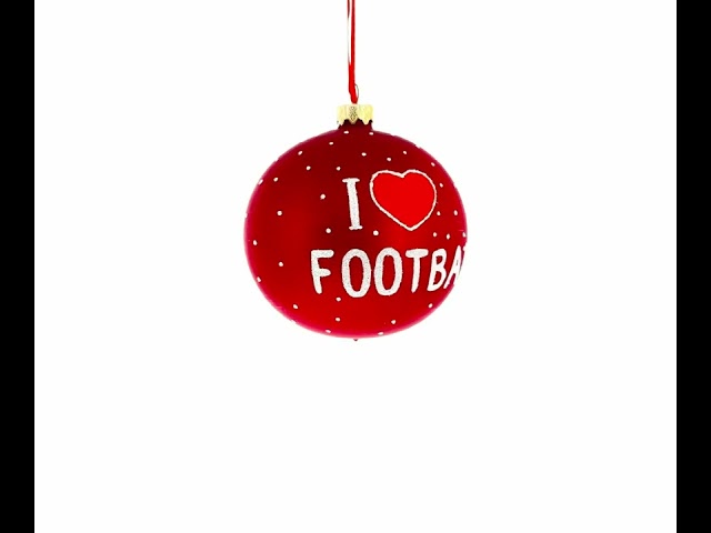 Gridiron Glory: Football Blown Glass Ball Christmas Sports Ornament 4 Inches (KK-1025-100)