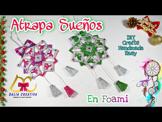 DIY COMO HACER ATRAPA SUEÑOS EN FOAMI? HOW TO MAKE DREAM CATCHERS IN FOAMI? #DIY #EASY #CRAFTS