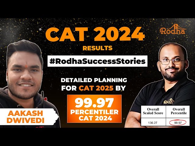 CAT 2024 99.97 Percentiler | Detailed Strategy for CAT 2025 | #RodhaSuccessStories