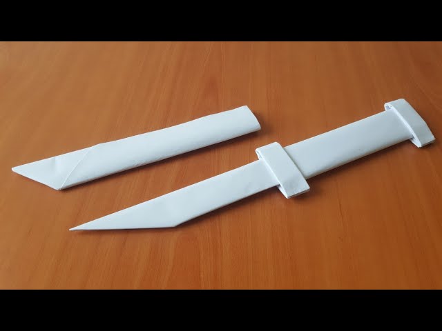 PAPER SHEATHED DAGGER MADE - ORIGAMI SWORD MADE