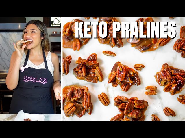 Keto Pecan Pralines! Easy Keto Pralines Recipe (See’s Candies Dupe)