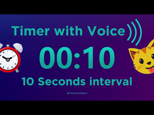 Timer with Voice 💋 Interval Timer 10 sec (No Breaks) Stopwatch 60 minute / 1 hour