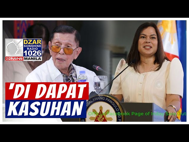 Atty. Panelo, suportado ang pahayag ni Juan Ponce Enrile na hindi maaaring kasuhan si VP Sara