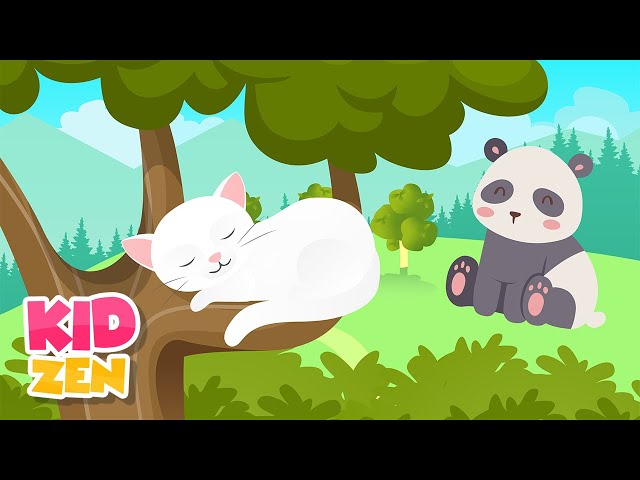 Relaxing Music For Children - Be Calm and Focused (cute animals) | 3 Hours Extended Mix