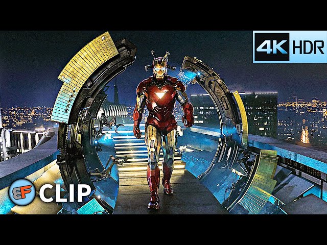 Iron Man Arrives at the Stark Tower - Mark 6 Suit Down Scene | The Avengers (2012) 4K HDR Movie Clip