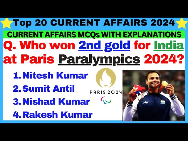 TOP 20 IMPORTANT CURRENT AFFAIRS 2024 | CURRENT AFFAIRS IN ENGLISH | GENIUS GKQUIZ #currentaffairs