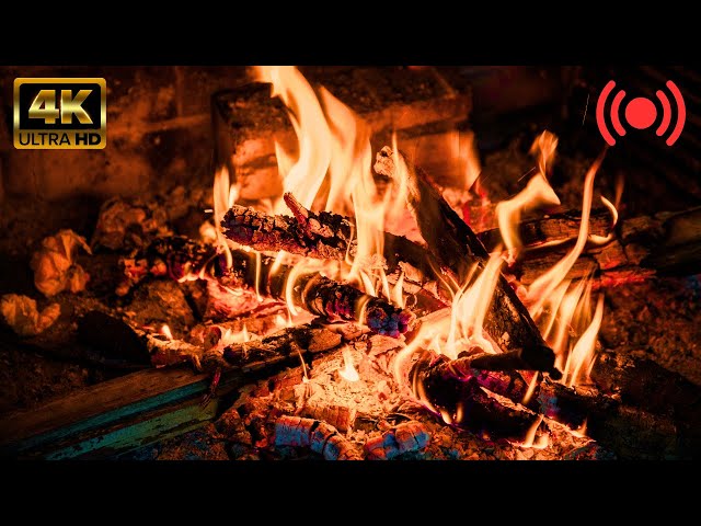 🔥 Relaxing Fireplace 4K (Non-Stop): Crackling Fire Sounds - Holiday Edition 🔥