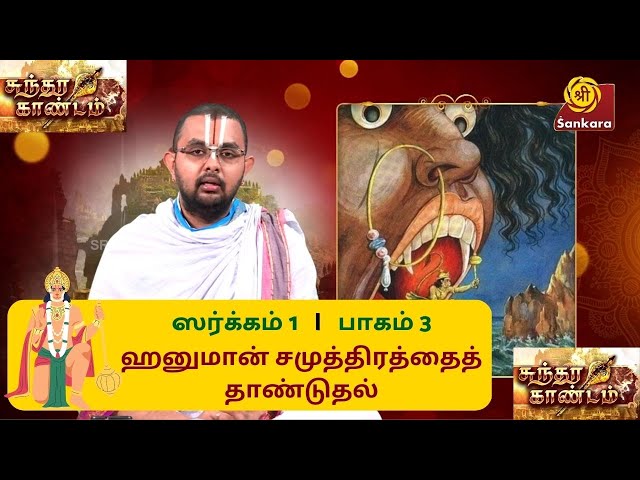 Sundara Kaandam ஸர்க்கம் 1 பாகம் 3: ஹனுமான் சமுத்திரத்தைத் தாண்டுதல் | Velukkudi U.Ve. Ranganathan