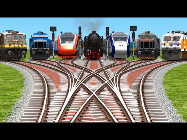 7 Indian Express Running Away From Daimond Railroad Tracks || train simulator classic 2025