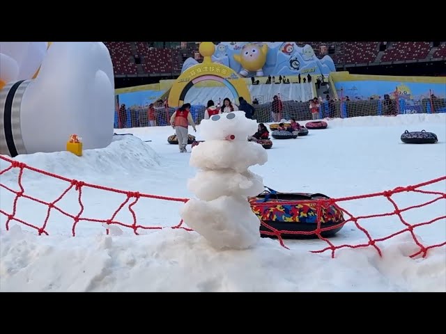 Snowman challenge at Beijing's Bird's Nest for Asian Winter Games