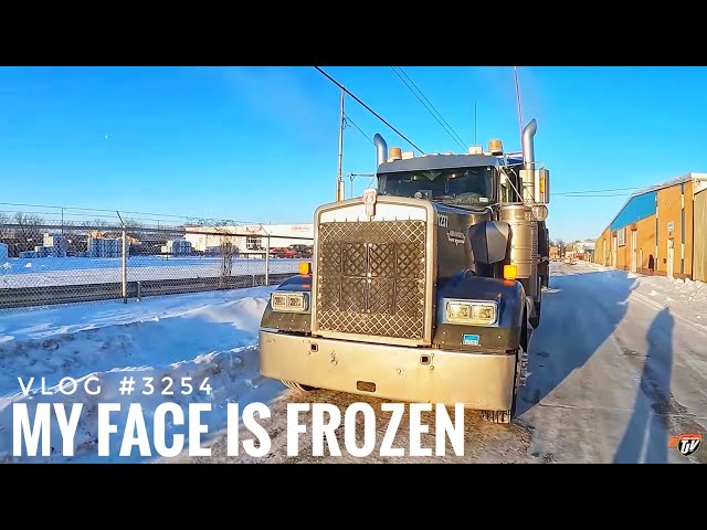 MY FACE IS FROZEN | My Trucking Life | Vlog #3254