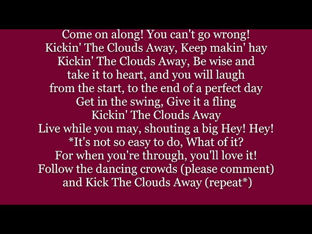 GERSHWIN- KICKIN' THE CLOUDS AWAY Lyrics Words text trending George Gershwin sing along song music