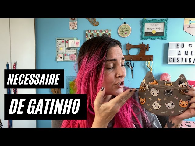 Como fazer NECESSAIRE GATINHO passo a passo para iniciantes na costura