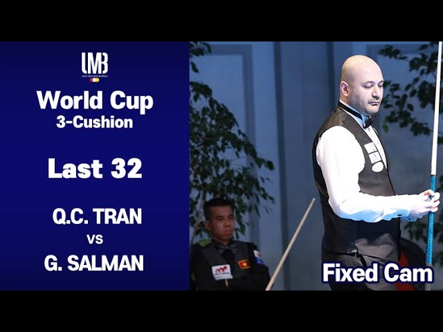 [Antalya World Cup 3-Cushion 2020] Last 32 - Q.C. TRAN (VIE) vs G. SALMAN (TUR). 40pts