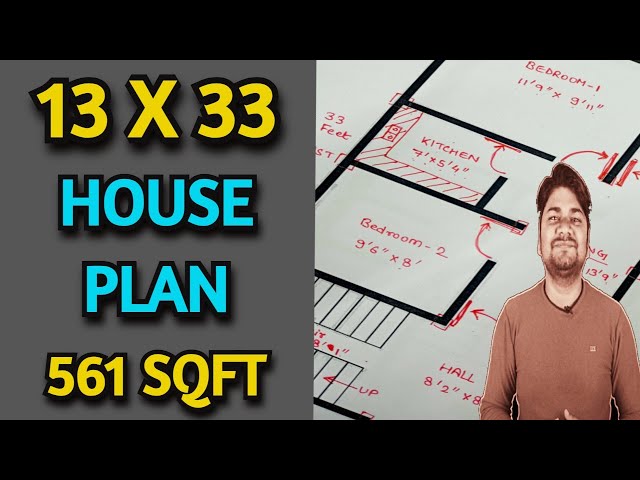 13x33 House Plan | 561 sqft Small House Plan | 13x33 Ghar k Naksha | Learning Civil Technology