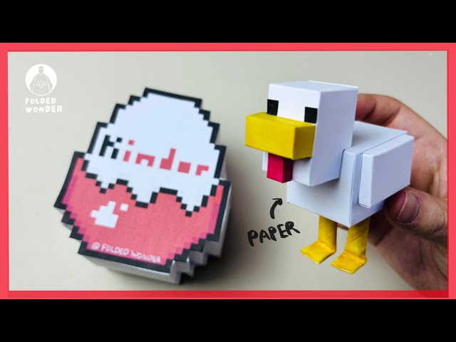 🐔 DIY Kinder Joy Pixel Papercraft | Minecraft-Inspired 3D Model Tutorial