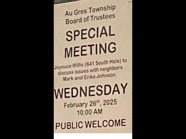 Au Gres Township Special Board meeting 02/26/25