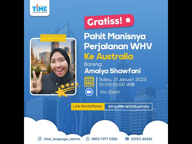 Webinar 'Pahit Manisnya Perjuangan WHV ke Australia'