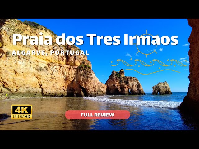 Praia dos Tres Irmaos Beach in Algarve – Portugal – 4K full review