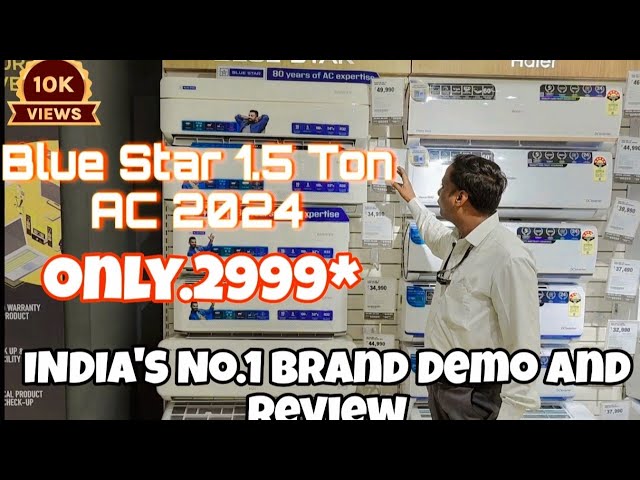 Blue Star AC 1.5 Ton (5 star AC) inverter review and Demo India's most popular brand 💥 💥 #ace #viral