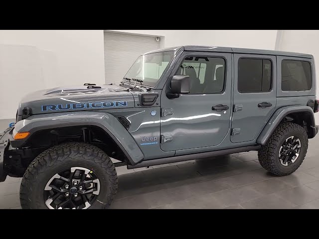 THE BEST LOOKING WRANGLER EVER! 2024 JEEP WRANGLER RUBICON X 4XE HYBRID ANVIL CLEARCOAT 24J146 SOLD!