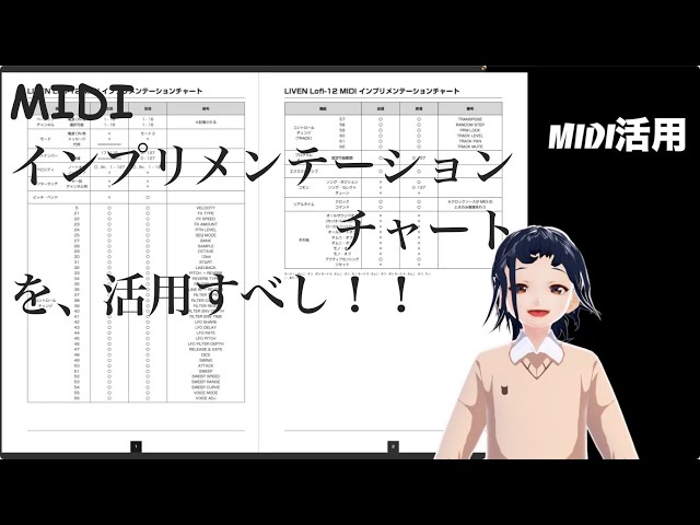 MIDI インプリメンテーションチャート を、活用しよう！