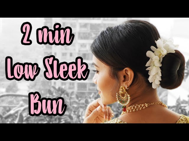 2 MINS LOW SLEEK BUN! Inspired by Deepika Padukone | 4 EASY STEPS!! | #BrideSquad | Shreeja Bagwe