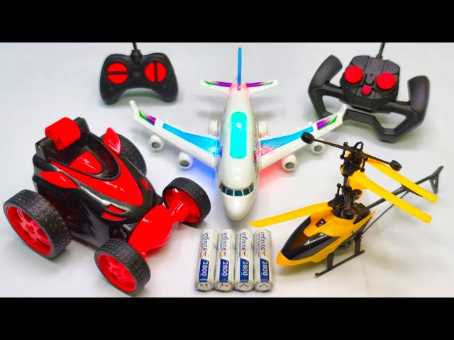 Radio Control Airplane A380 and Remote Control Racing Rc Car Unboxing, aeroplane, 3D Light Wali Gadi