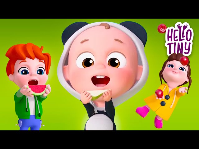 Vegetables & Fruit 🍒🍉 Learn the COLORS of the Rainbow! | Kids Songs and Nursery Rhymes | Hello Tiny