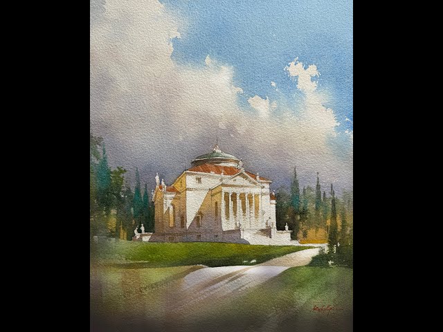 Villa Rotonda #watercolorpainting #tutorial #art #skypainting