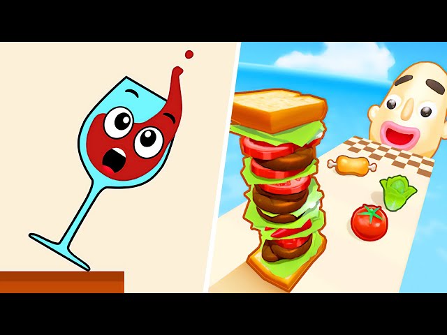 Sandwich Runner Games .. Sandwich Run, Tall Man Run, Spill It, Help Me Puzzle, Smash to Draw