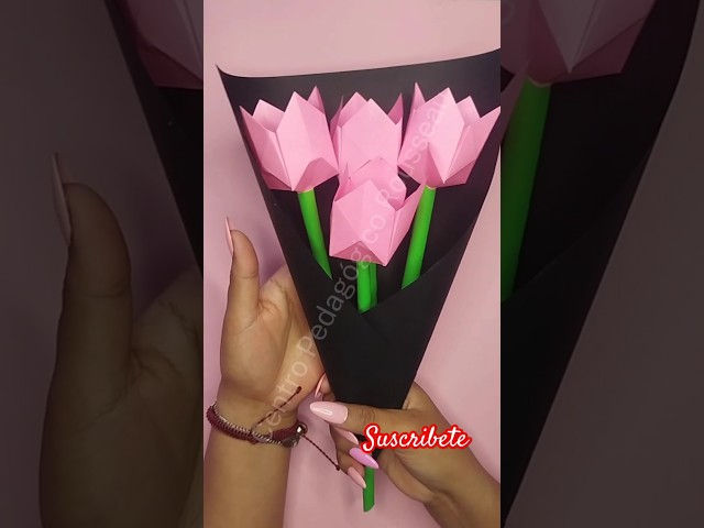 Ramo Tulipanes de Papel #14defebrero #flores #origami