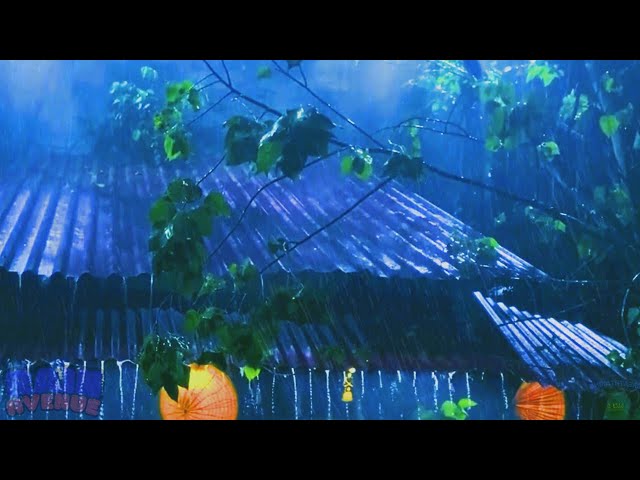 💤Fall Asleep Fast In Three Minutes With Torrential Rain On Tin Roof#Rain