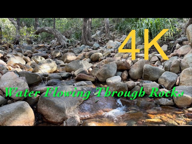 Winter 9am Water Flowing Through Rocks - Ambience Background Meditation Screensaver 4K